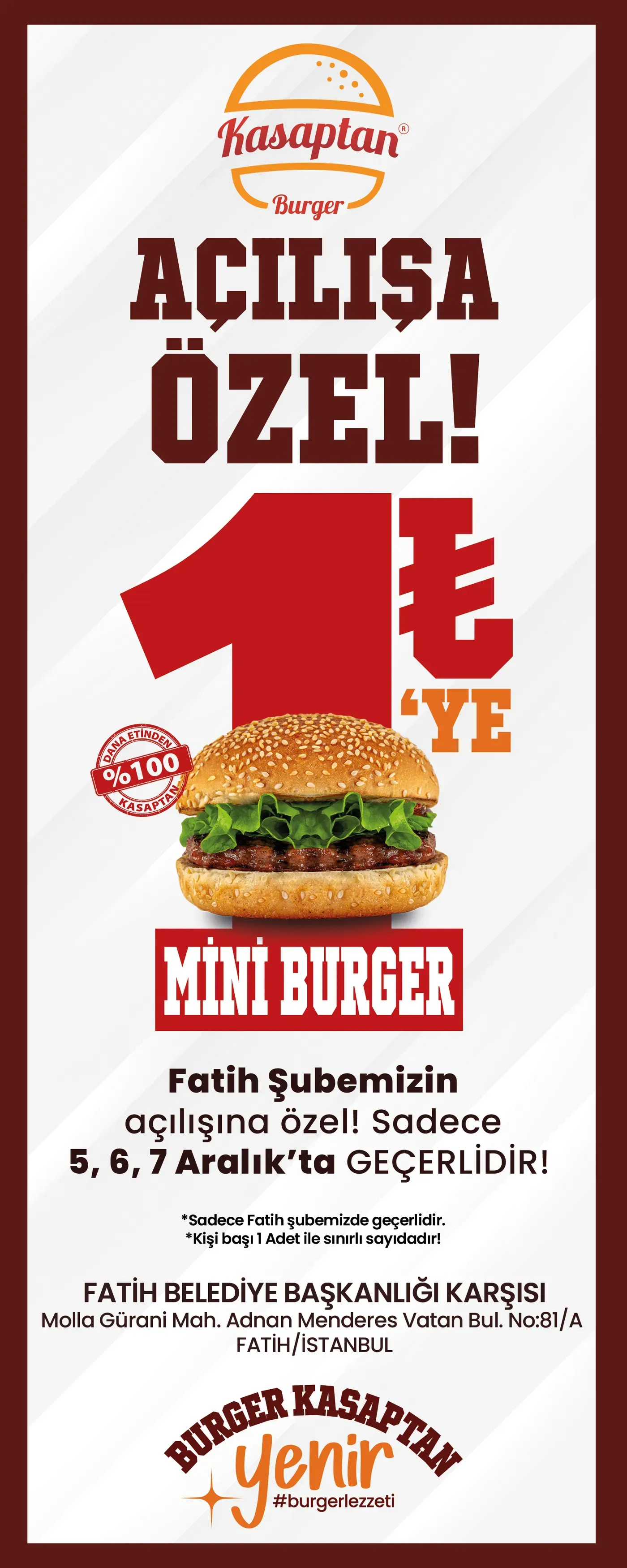 Kasaptan Burger — Reklam Panosu 2